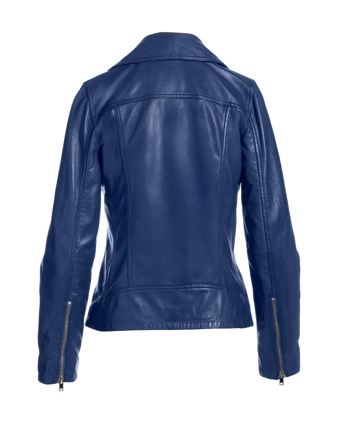 Genuine Leather Zip Detail Moto Jacket Bone