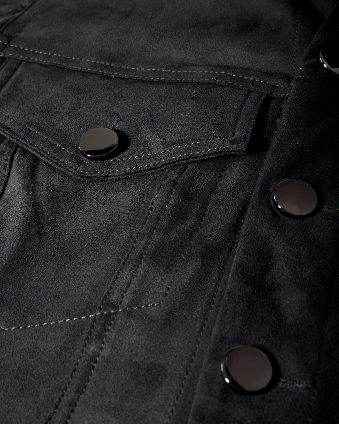 Fall Essential Faux Suede Puff Sleeve Jacket Black