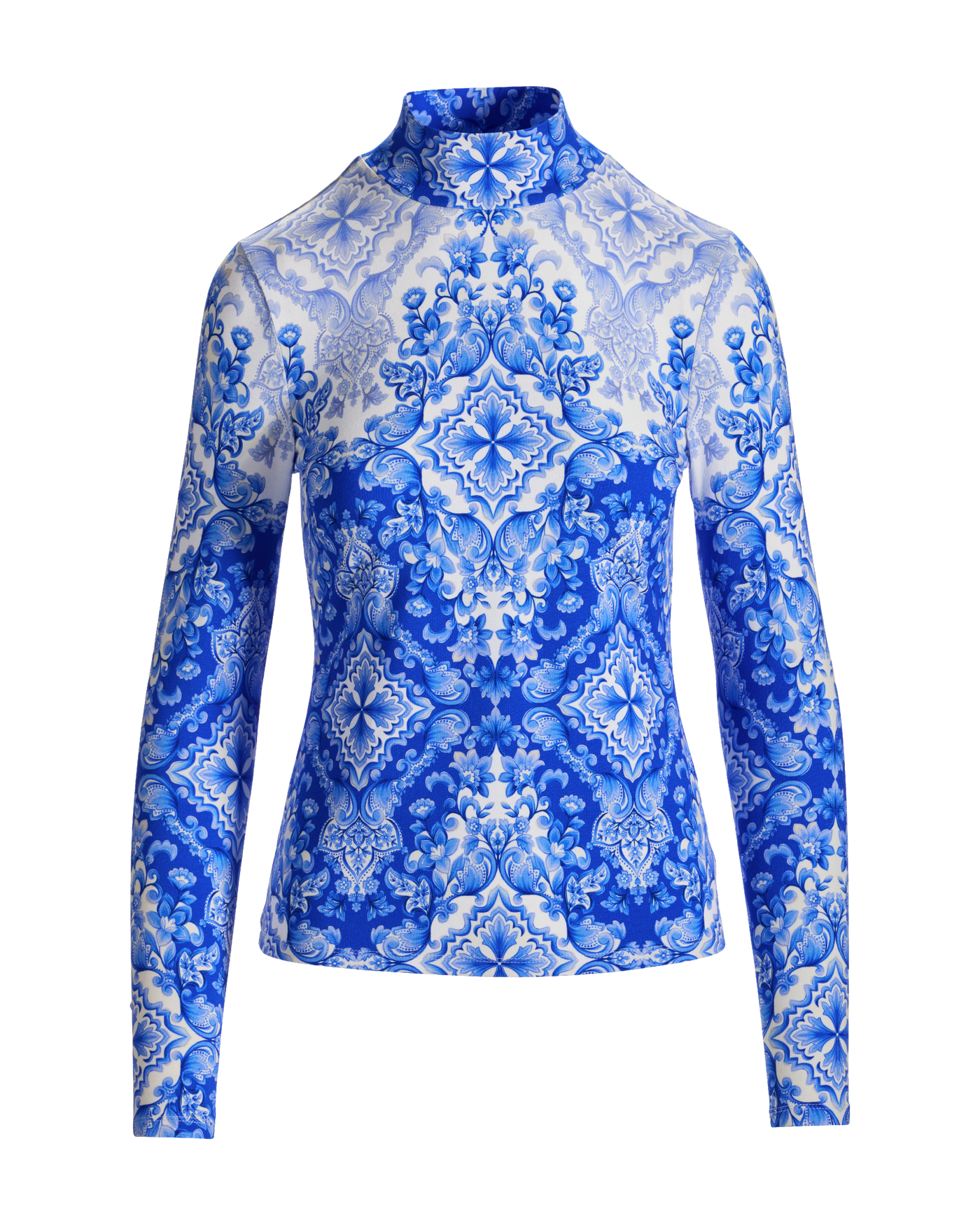 Long Sleeve Printed Turtleneck Fashion Fair Isle