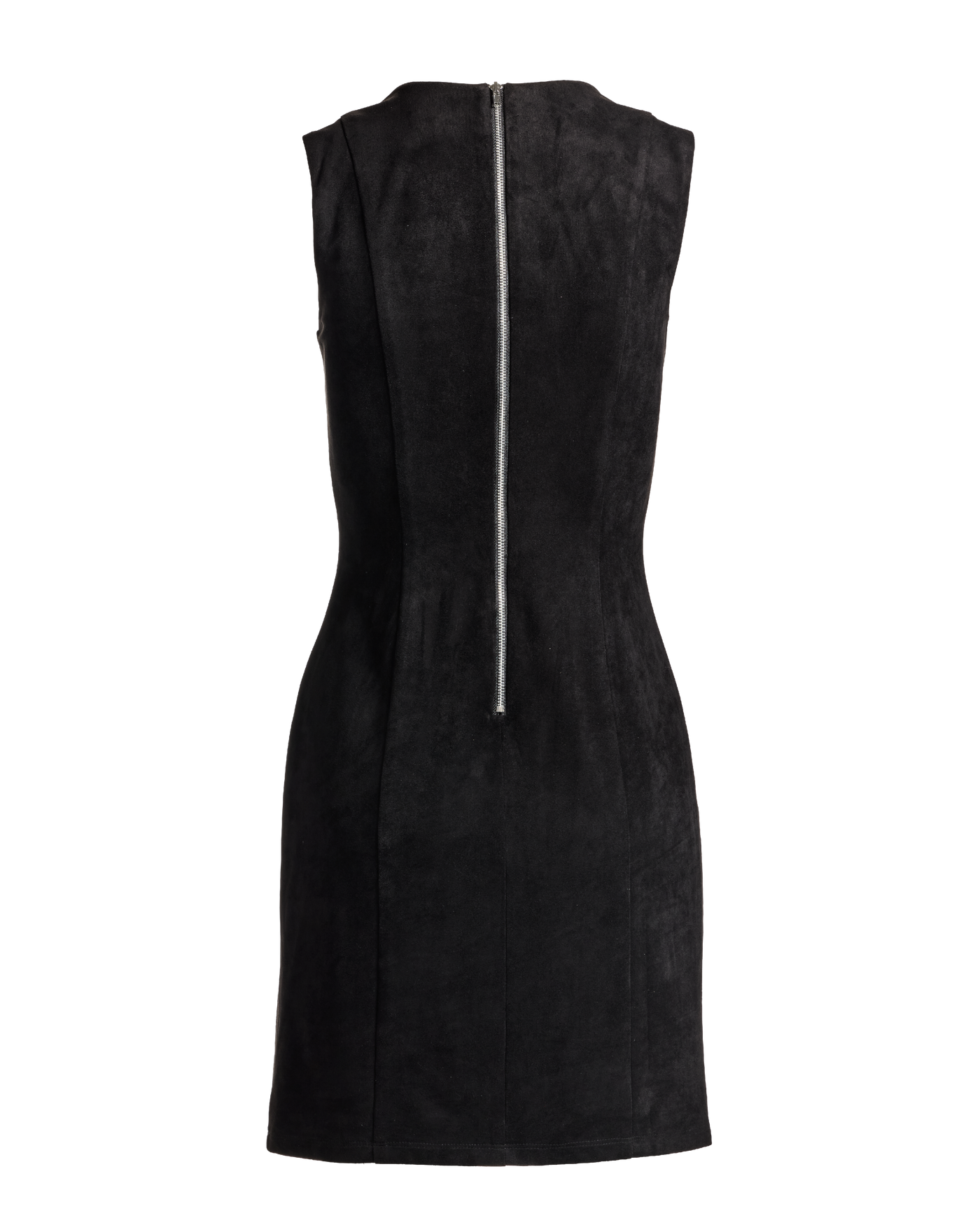 Faux Suede Lace Up Grommet Sheath Dress Black