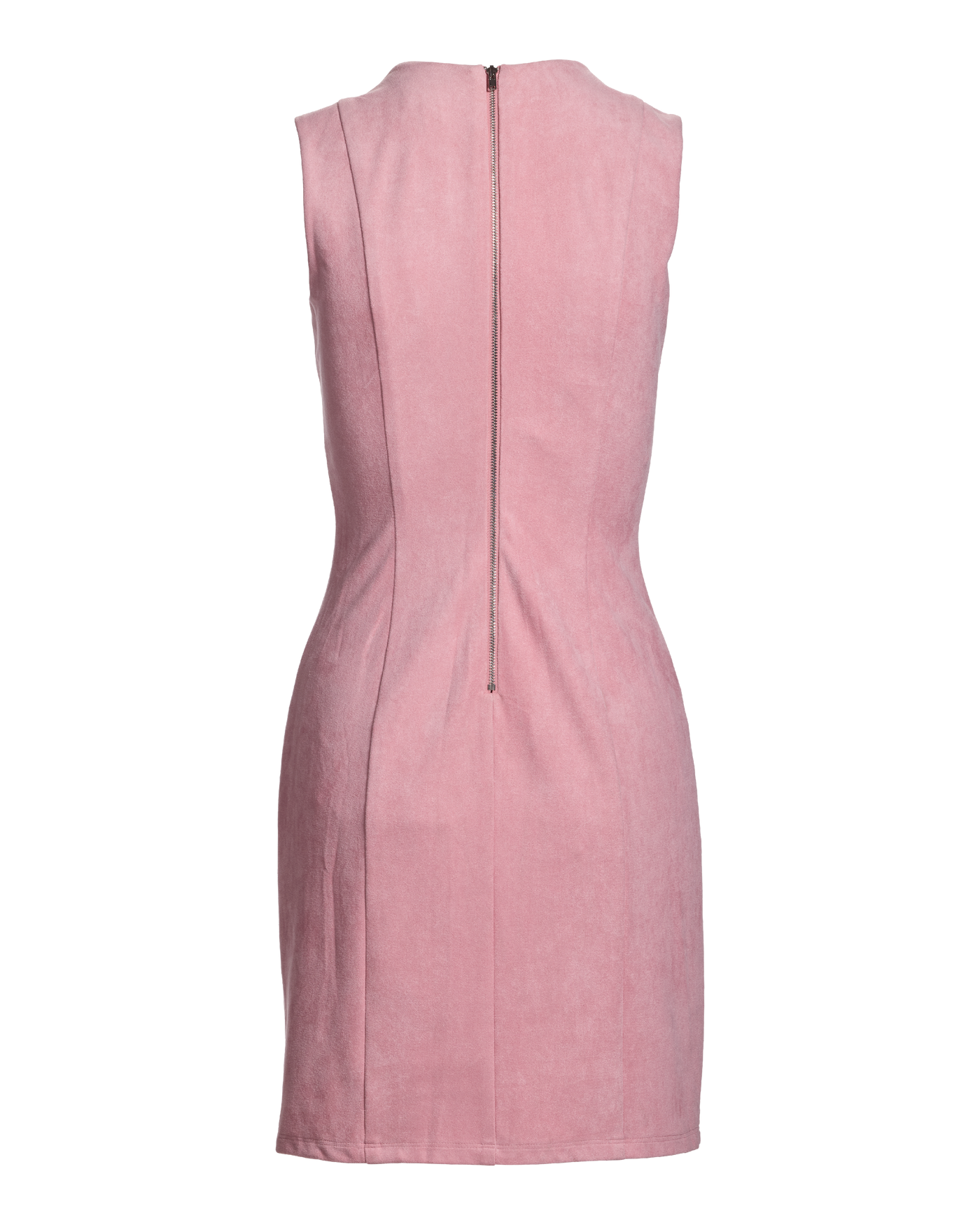Faux Suede Lace Up Grommet Sheath Dress Blush