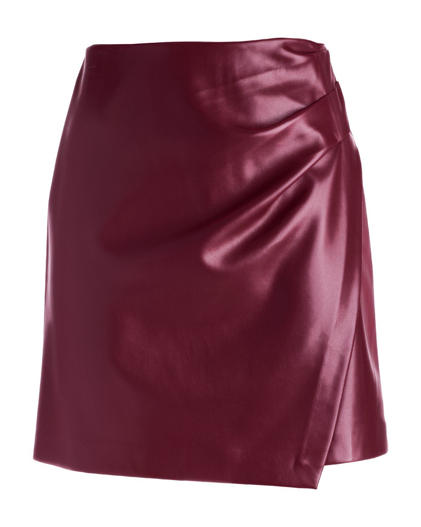 Faux Leather Mini Skirt Wine