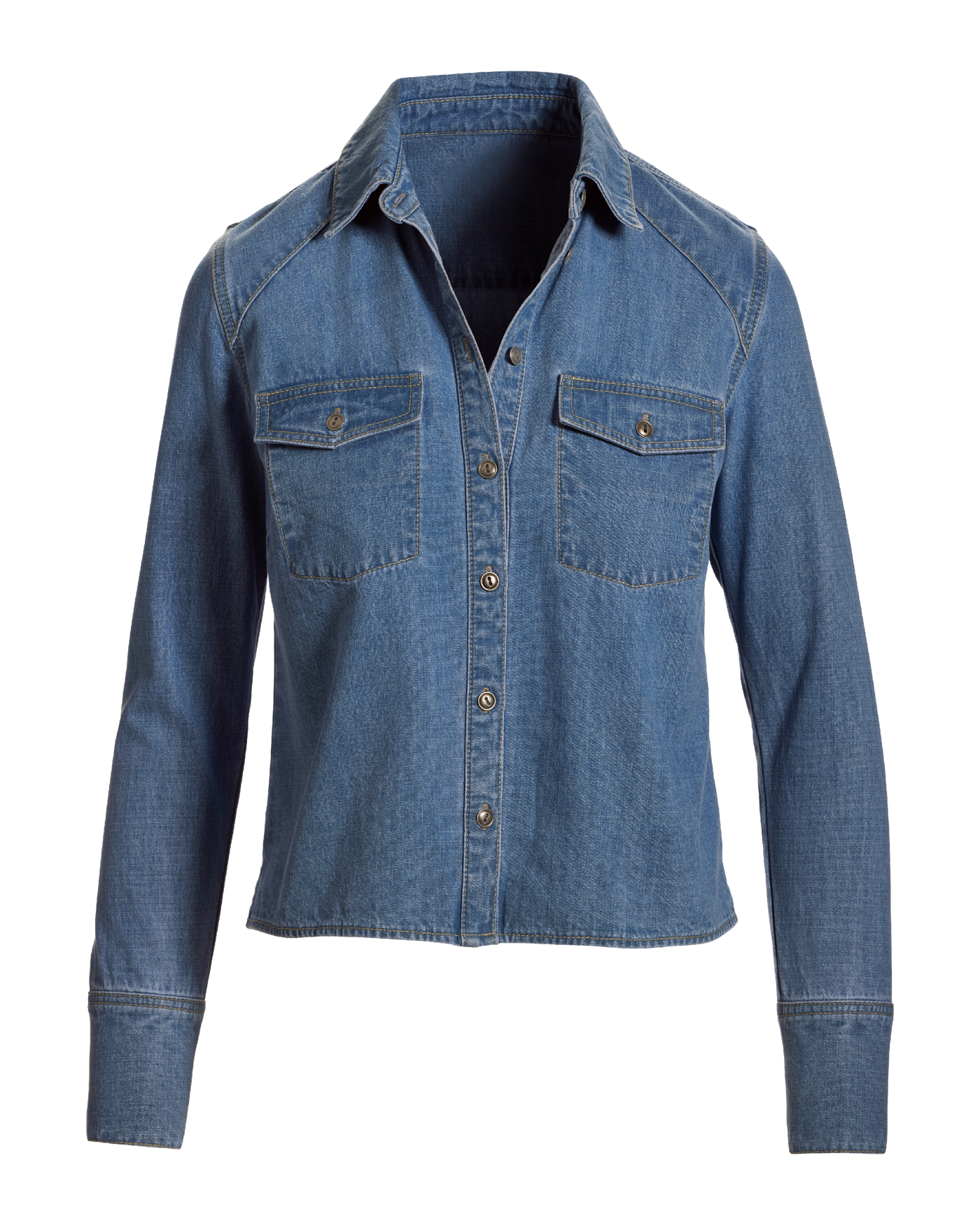 Denim Meet-Me-At-The-Waist Shirt Light Wash