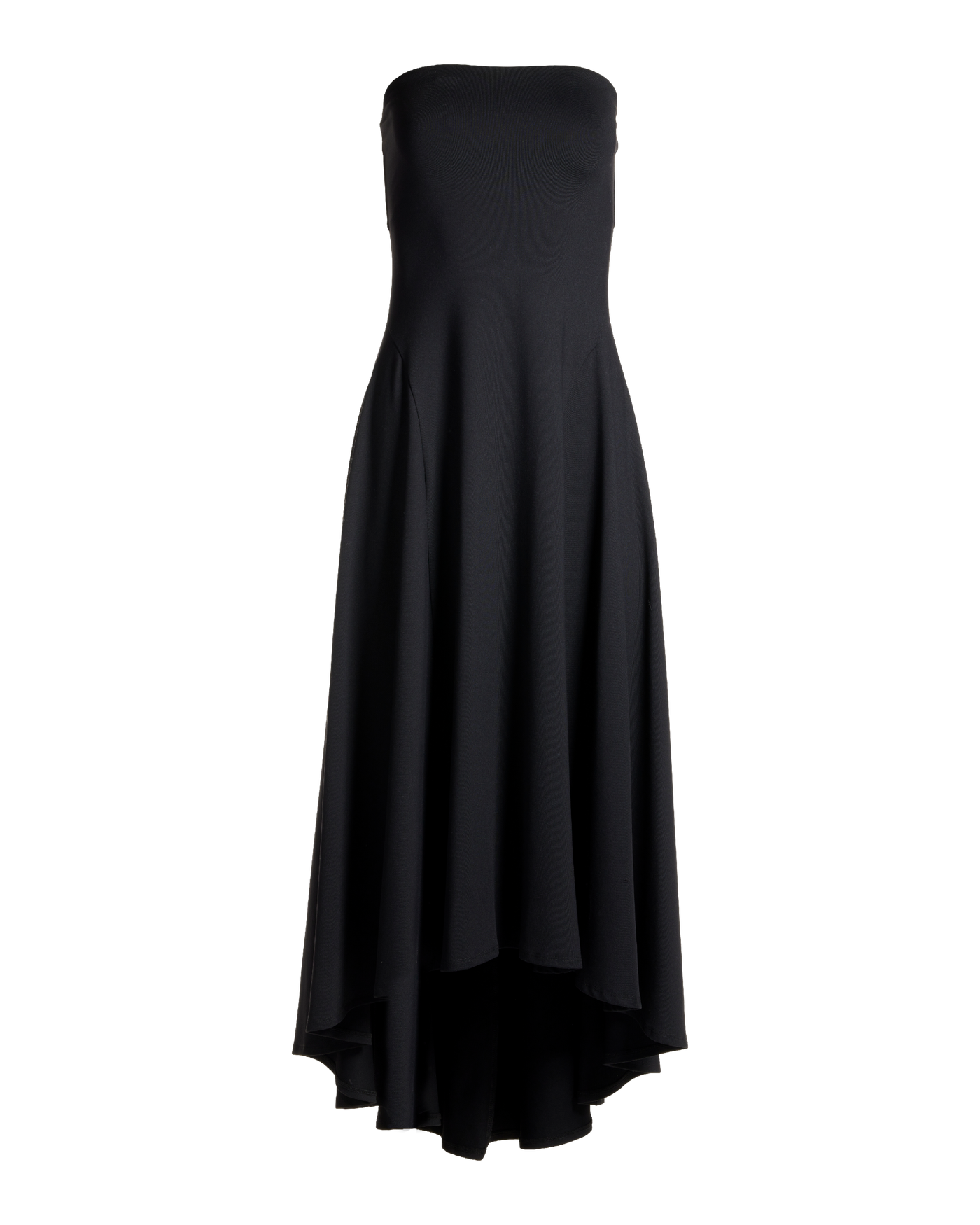 slim fit dress slacks Cyrill Strapless Satin Structured Maxi Dress / Black | Meshki main image 0