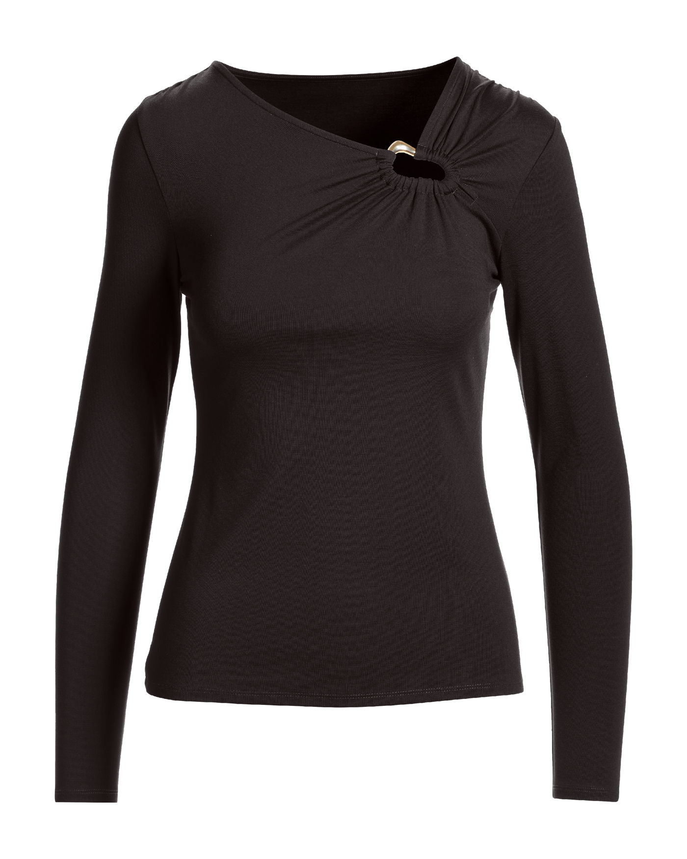Hardware Long Sleeve Knit Top Chocolate Torte