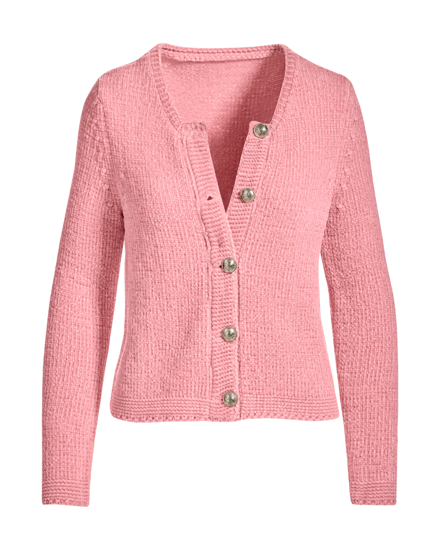 Chenille Long Sleeve Cardigan - Coral Blush | Boston Proper