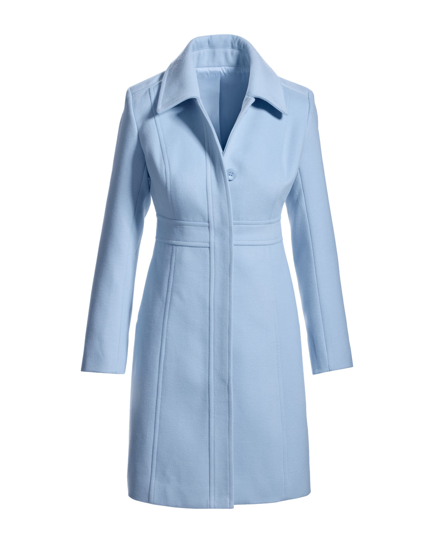 Luxe Collared Waist Shape Topcoat Blue Daze