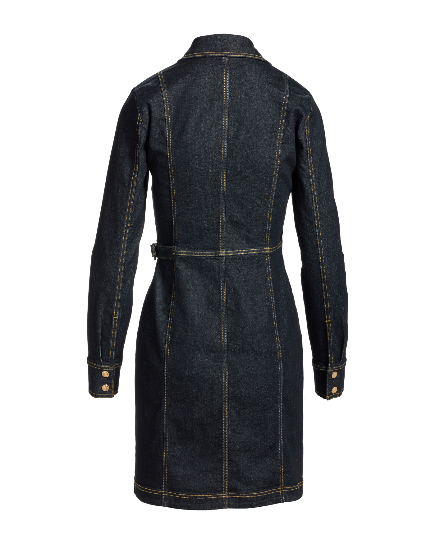 womens belted denim dress Monogram Denim Belted Dress  Womens Stylish Fit XS