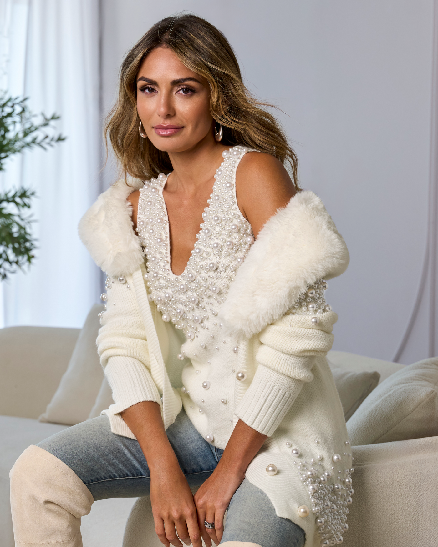 WILLFULLY 新品 pearl shoulder camisole set pearl shoulder camisole set / WILLFULLY