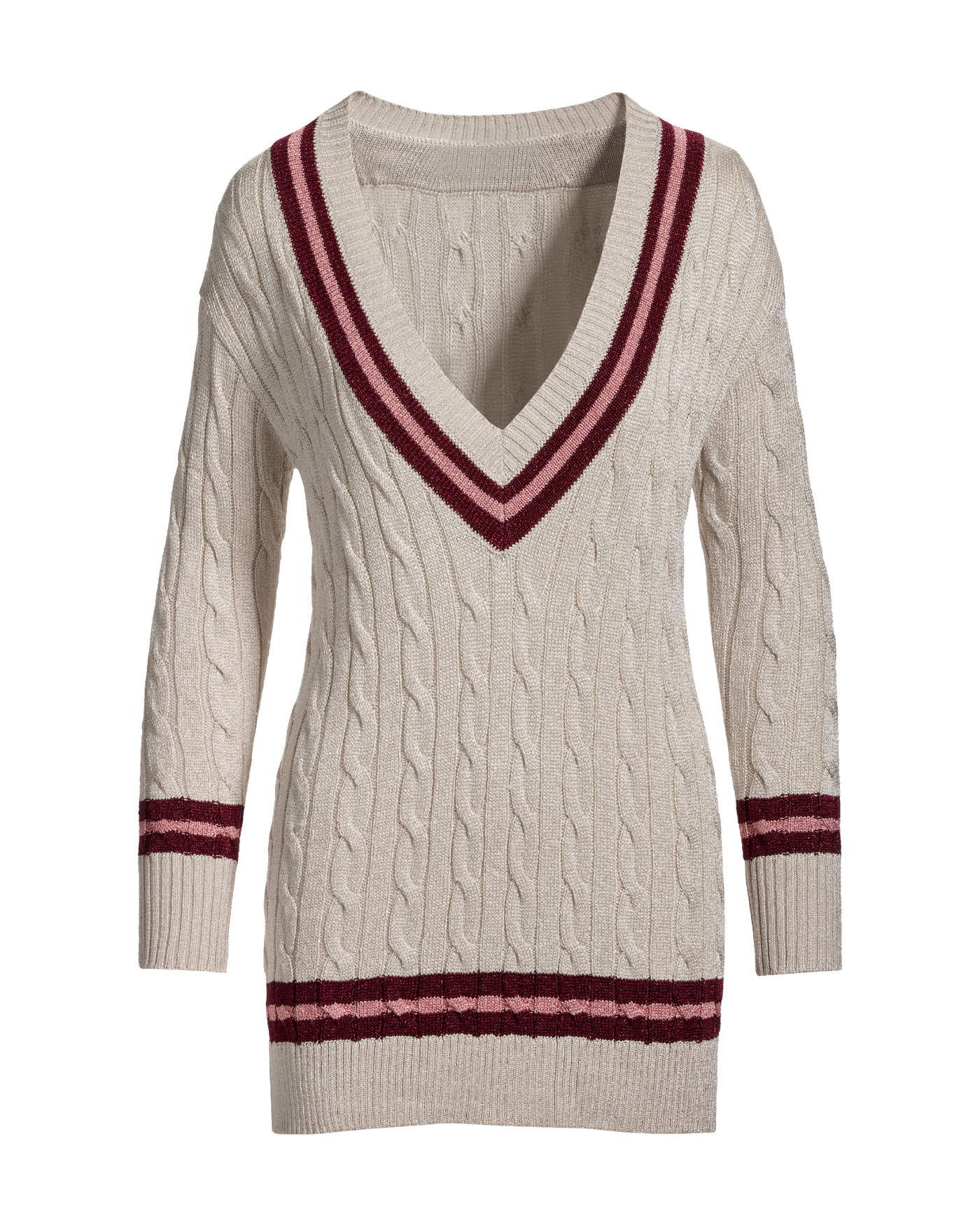 Cable Varsity Sweater Gold