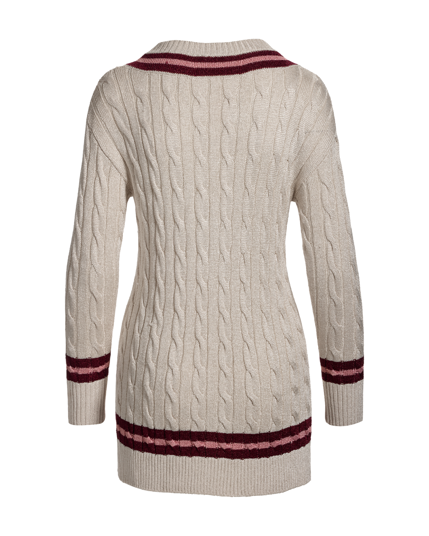 Cable Varsity Sweater Gold