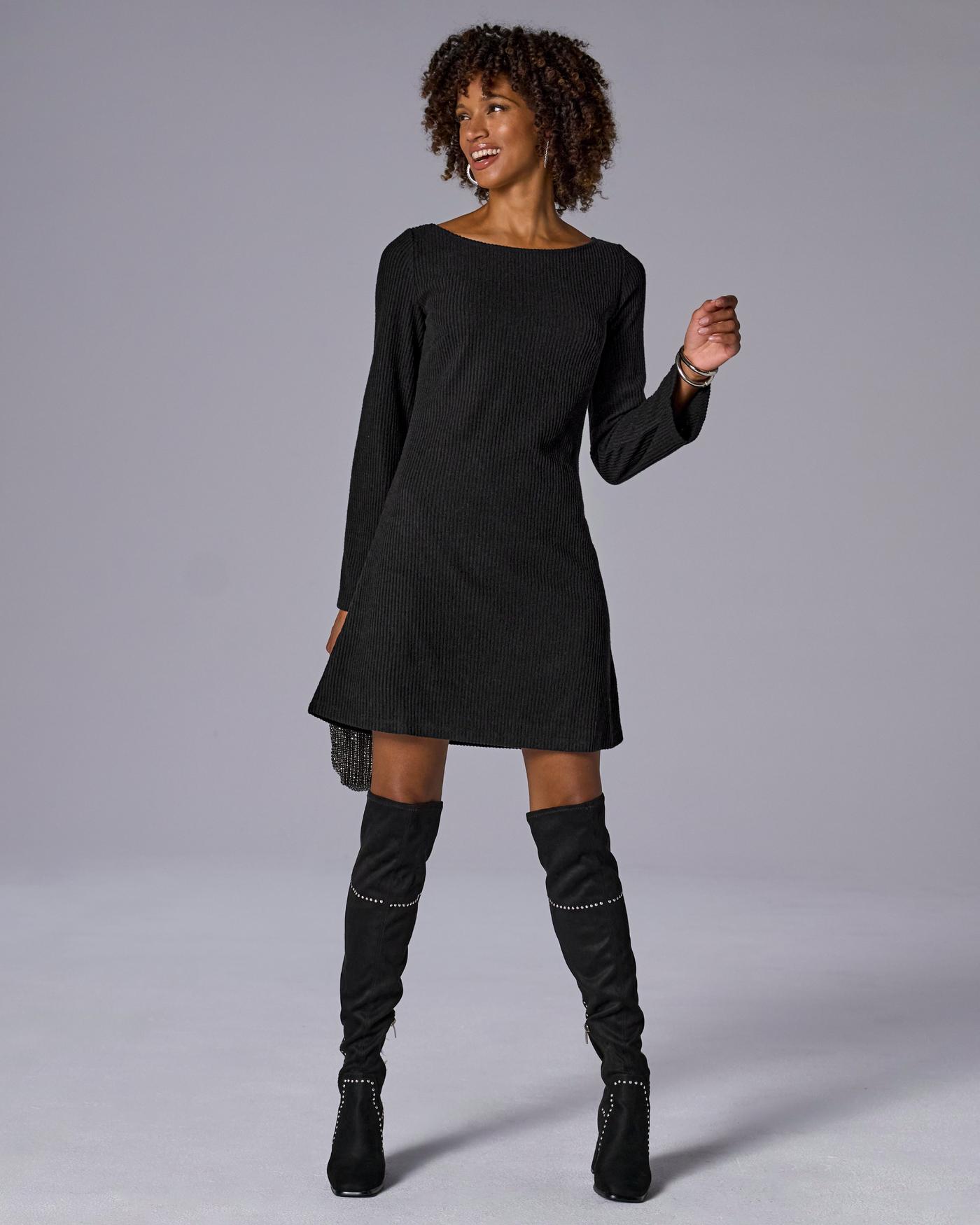 black dress with hose Japparel Liz Long Sleeve Ruffle Maxi Dress Black/floral / XS