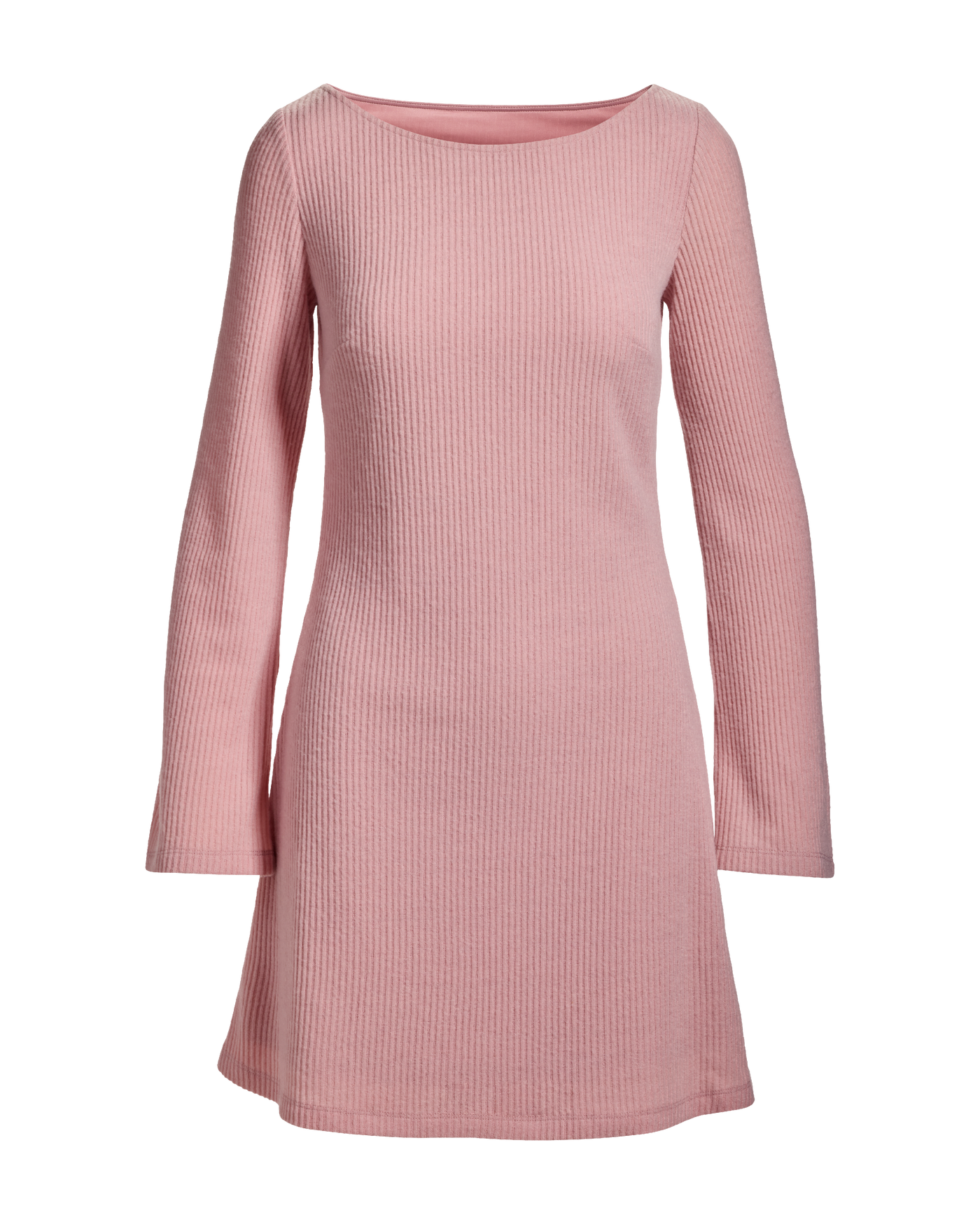 Ribbed Hacci Everyday A Line Dress Soft Pink
