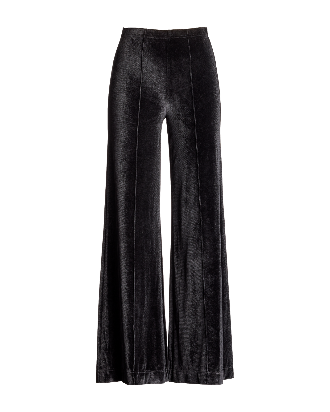 Pull-On Velvet Wide Leg Pant Black