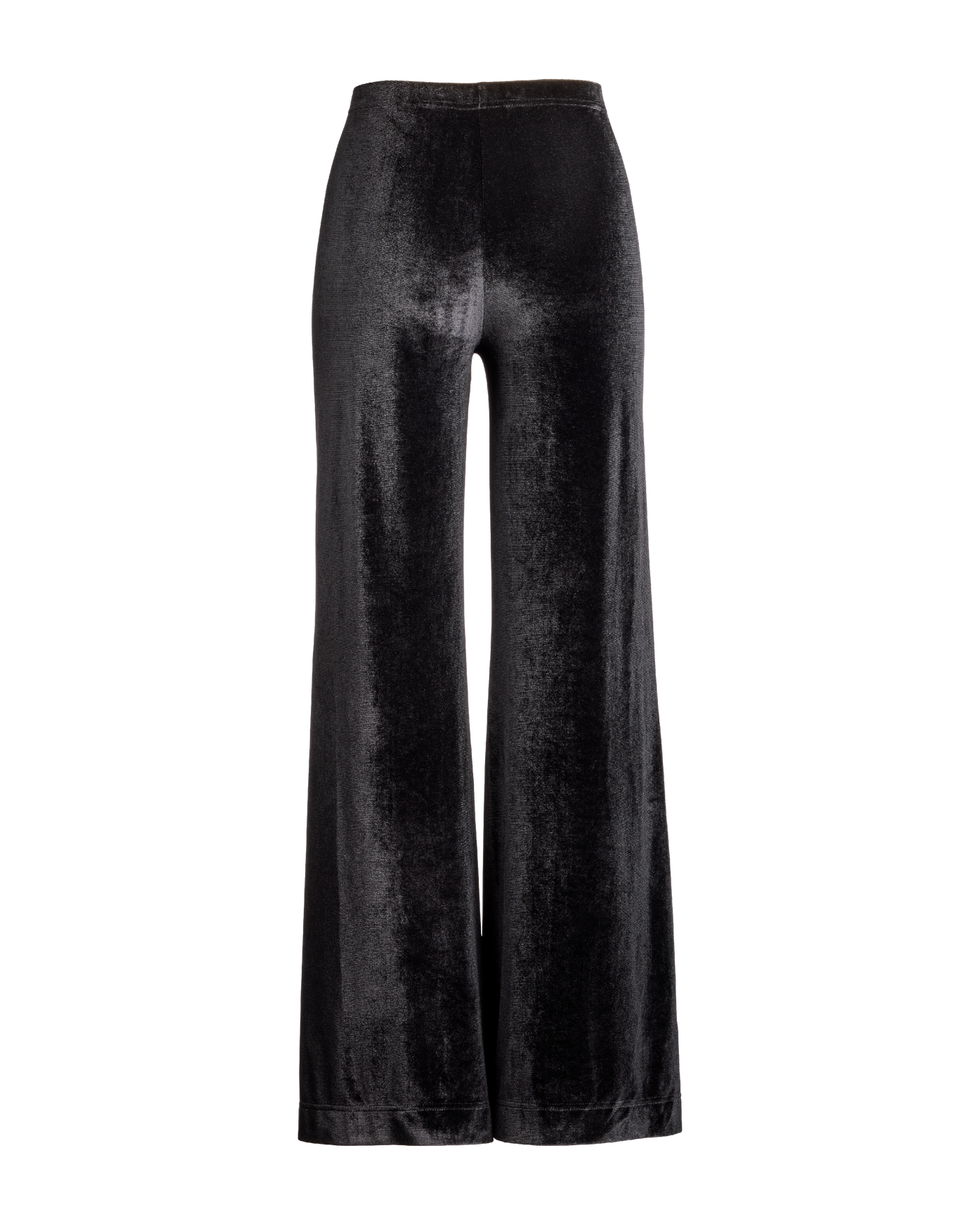 Pull-On Velvet Wide Leg Pant Black