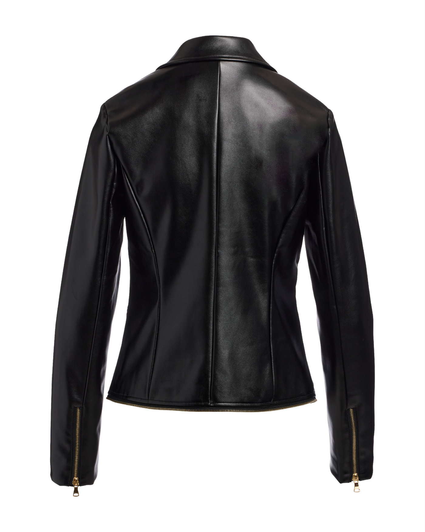 Zip Trim Faux Leather Double Breasted Jacket - Black | Boston Proper