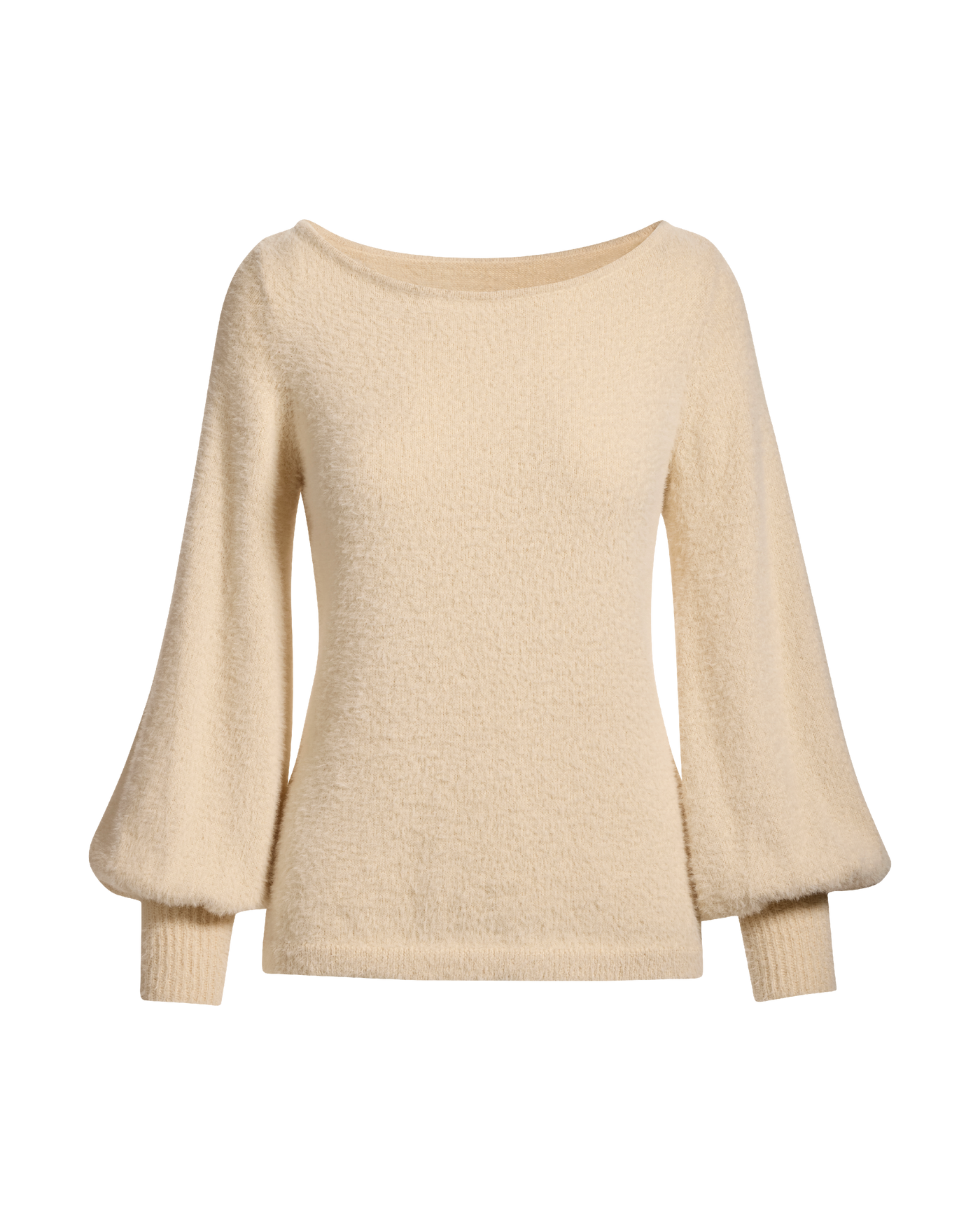 Plush Slouchy Balloon Sleeve Sweater Sandshell