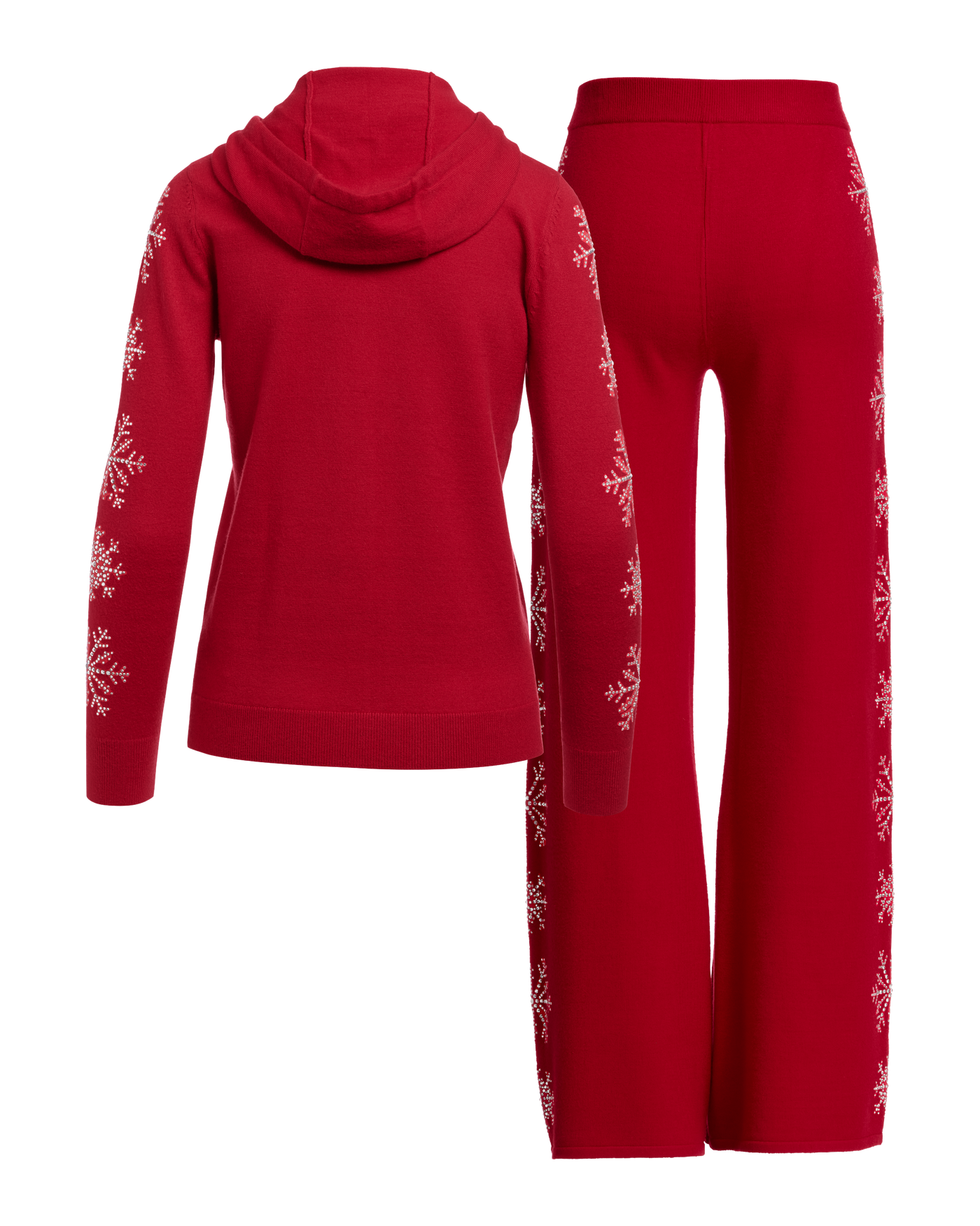 Snowflake Embellished Lounge Set Racing Red