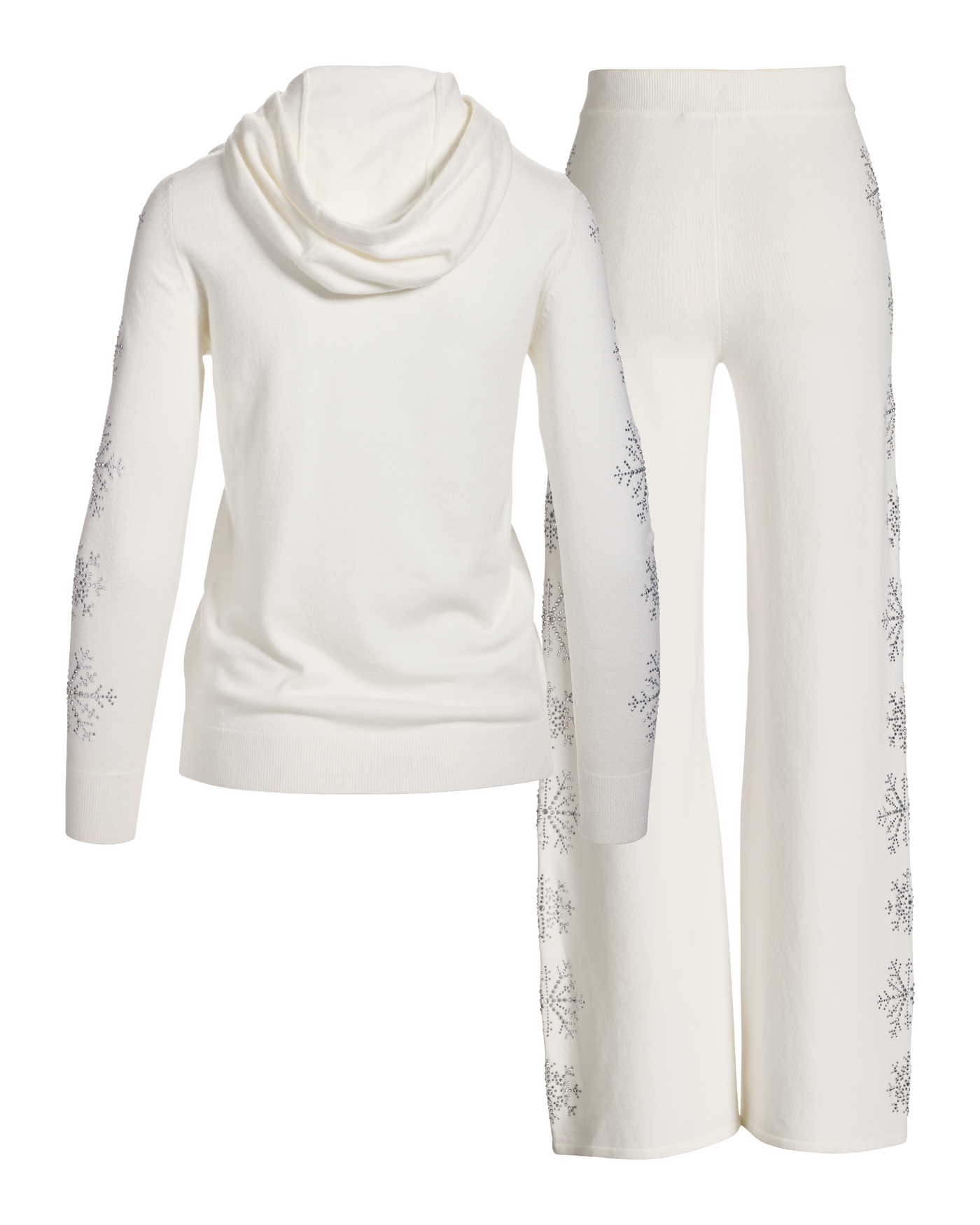 Snowflake Embellished Lounge Set Off White