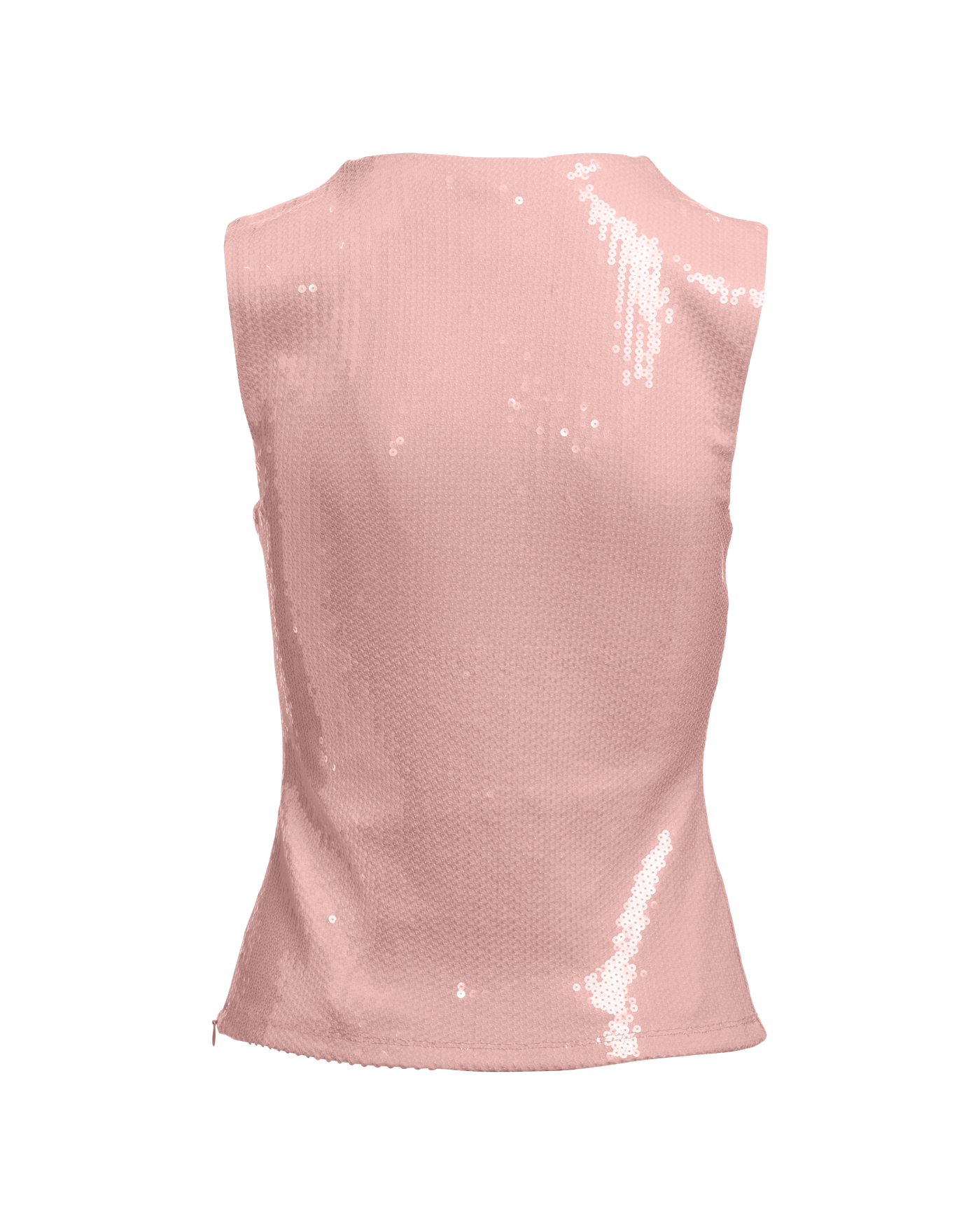 Embellished Sequin Knit Top Baby Pink