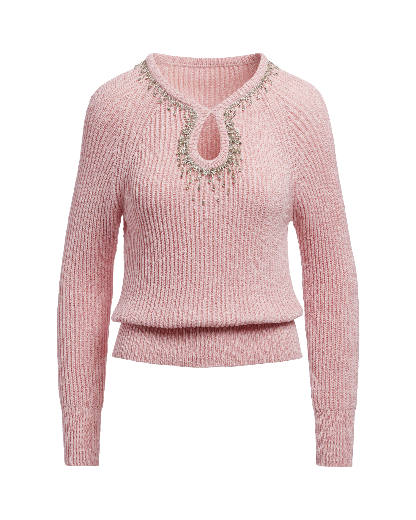Keyhole Trim Embellished Sweater - Bridal Rose | Boston Proper