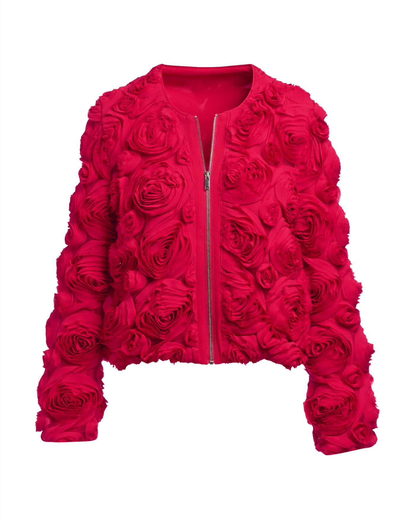 Rosette Zip Up Jacket - Racing Red | Boston Proper