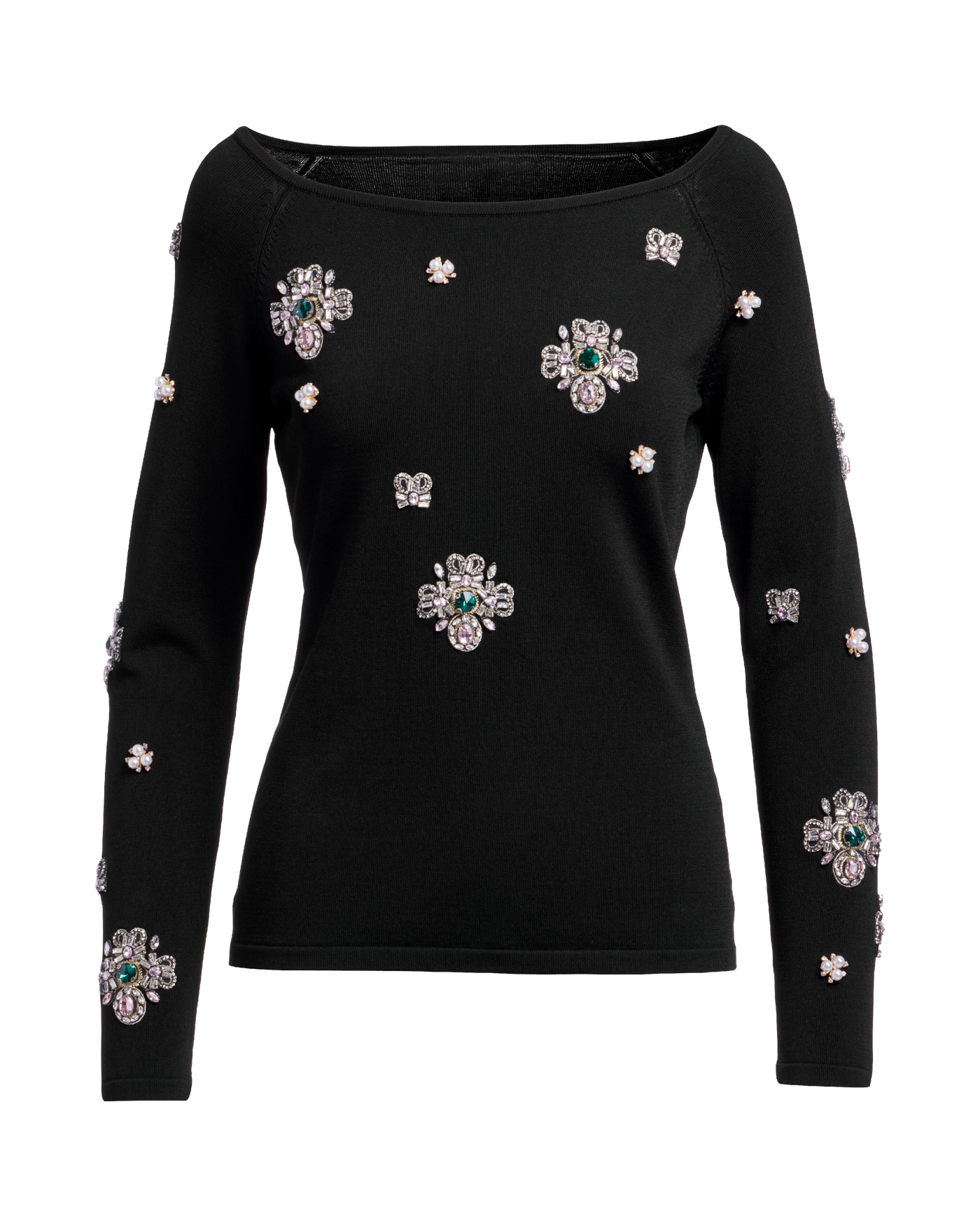 Pearl and Jewel Embellished Sweater Multi