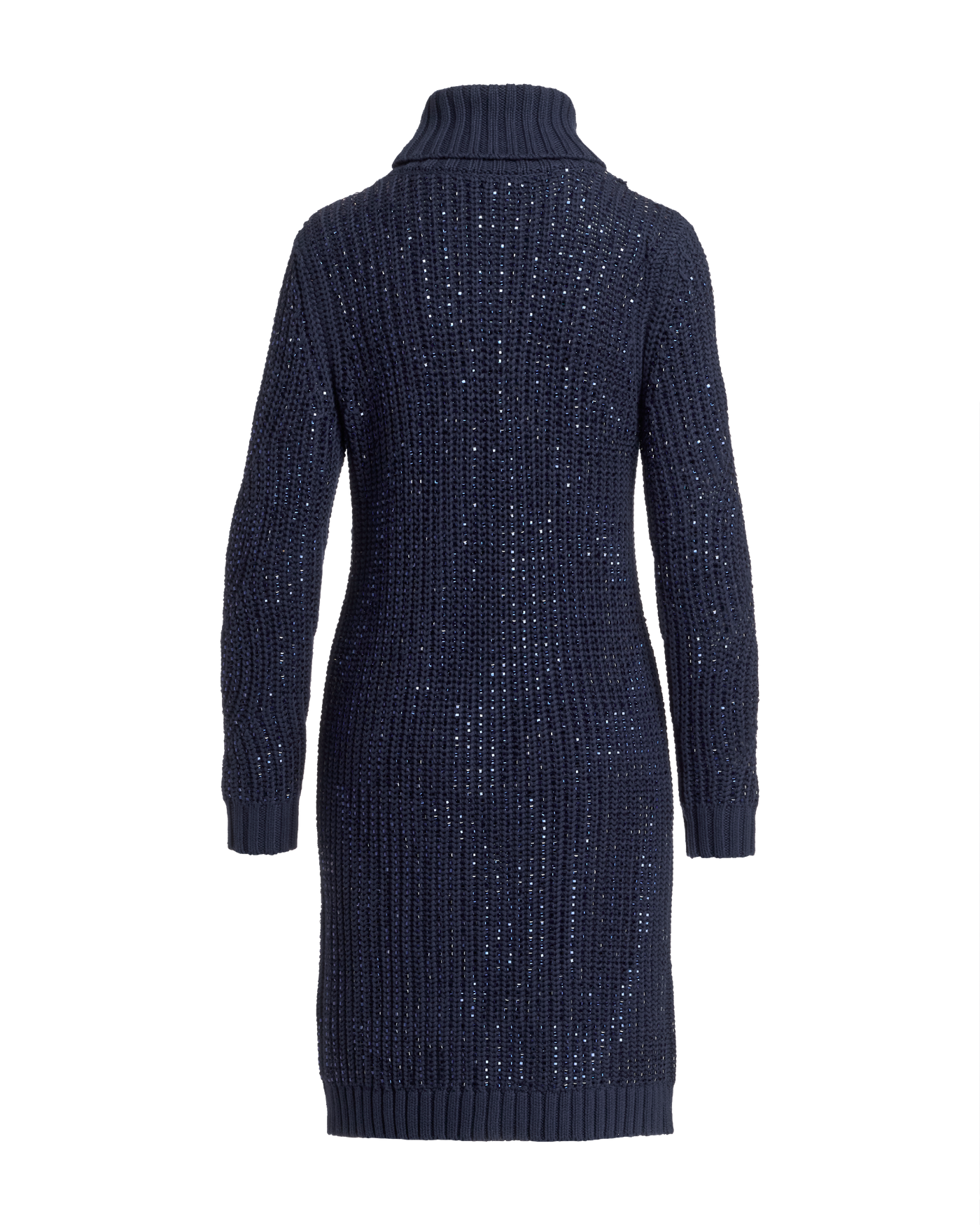 Crystal Embellished Turtleneck Sweater Dress - Navy | Boston Proper