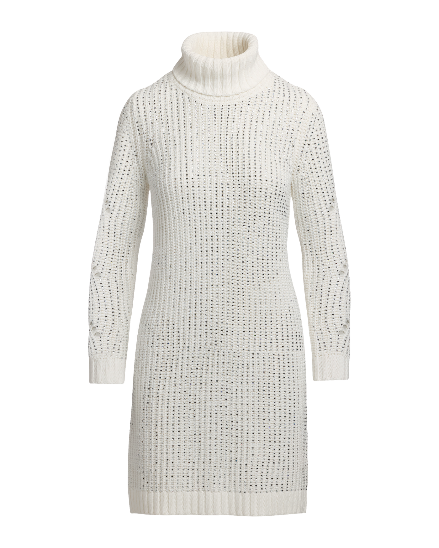 navy blue dress for baby girl White Knit Turtleneck Sweater Dress, Cotton Blend Oversized Midi