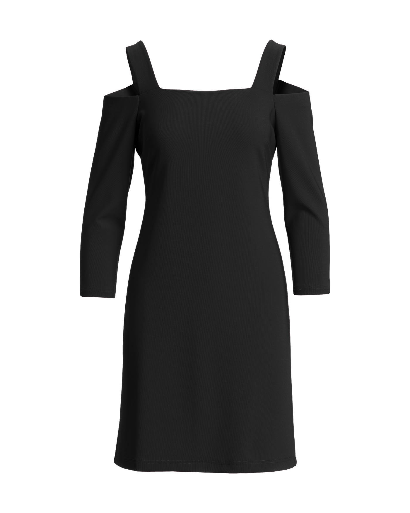 Beyond Travel Cold Shoulder Three Quarter Sleeve Dress - Jet Black | Boston  Proper