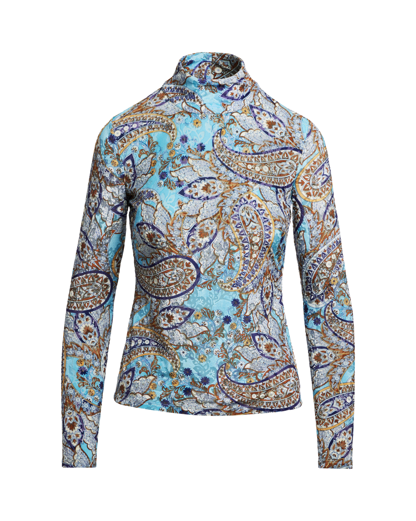Paisley Burnout Turtleneck Knit Top - Burn Out Paisley | Boston Proper