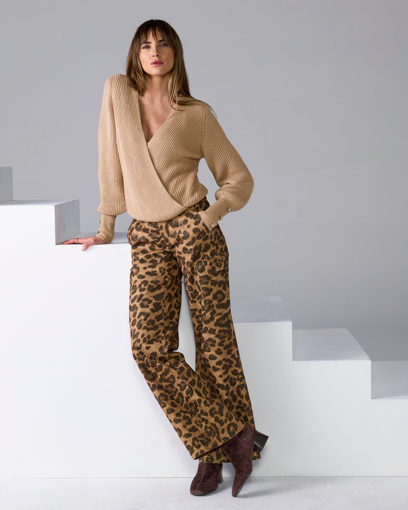 Metallic Leopard Cargo Jean - Gilded Cheetah | Boston Proper