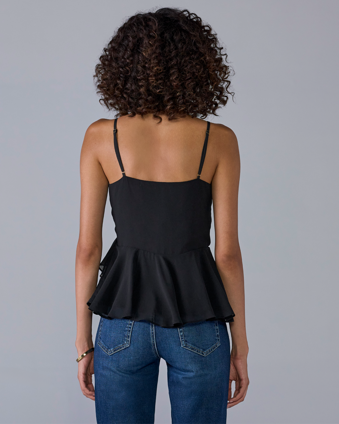 Sleeveless Ruffle Blouse - Black | Boston Proper