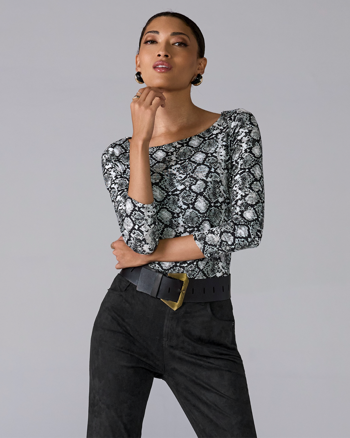 Black Wide Width  Waist Belt Prya Wide Waist Belt-Black main image 2