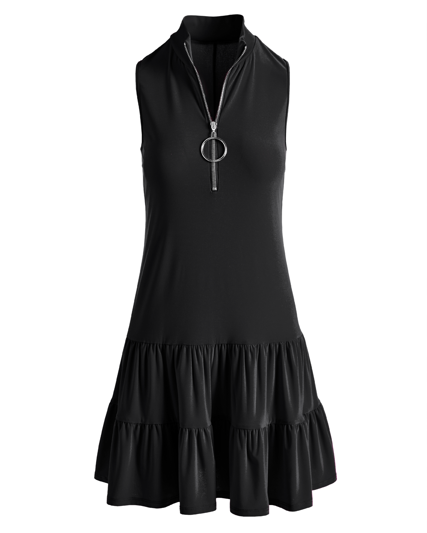 boston proper little black dress Beyond Travel High Neck Short Dress Jet Black