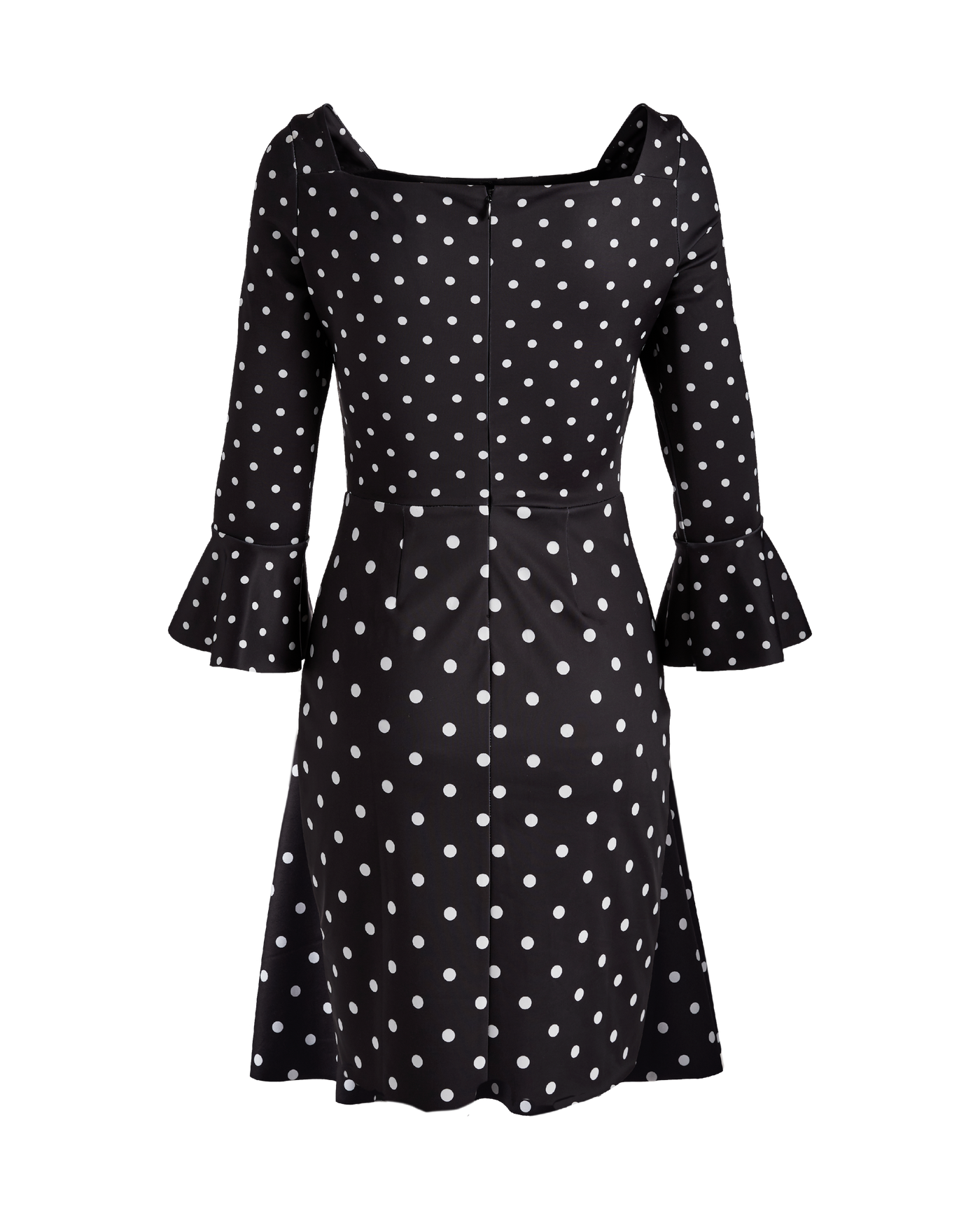Flare Sleeve Square-Neck Dress Party Polka | Boston Proper