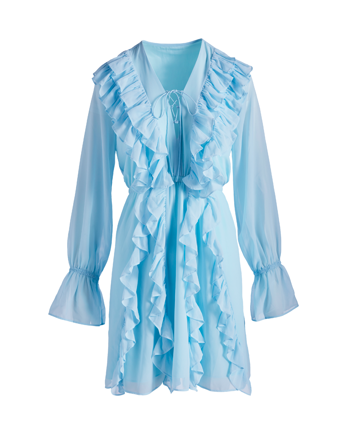 ruffle lace up dress Toperth Yellow Ruffle Lace-Up Gathered Bust Maxi Dress  Toperth