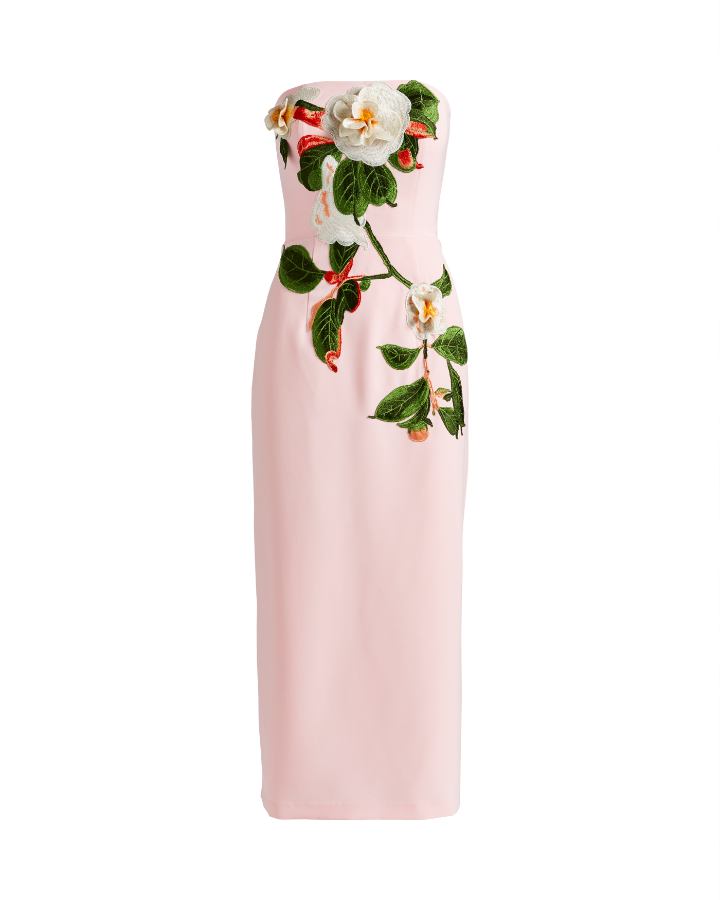 strapless open back dress Petal Floral Applique Maxi Dress – kalisa main image 0