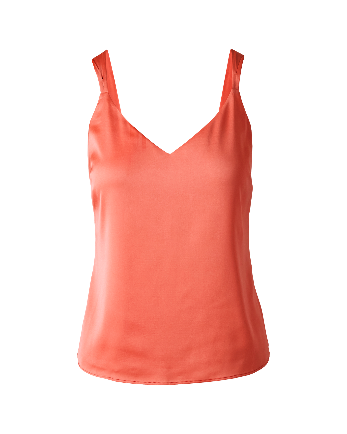 Lexi Sleeveless V-Neck Charmeuse Blouse Georgia Peach | Boston Proper