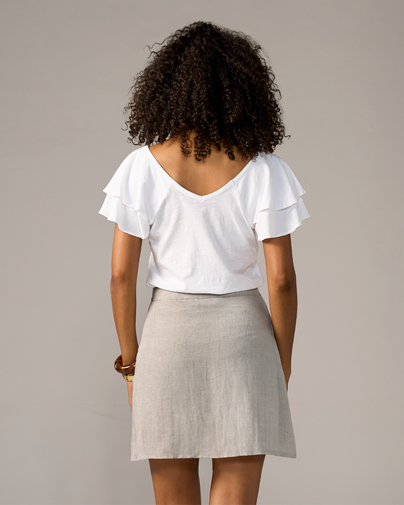 Flirty Linen Wrap Skort - Flax | Boston Proper