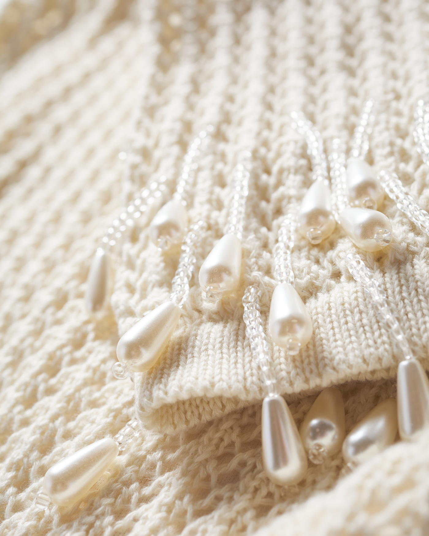 vali crochet pearl embellished dress retrofete Vali Crochet Dress in Ivory