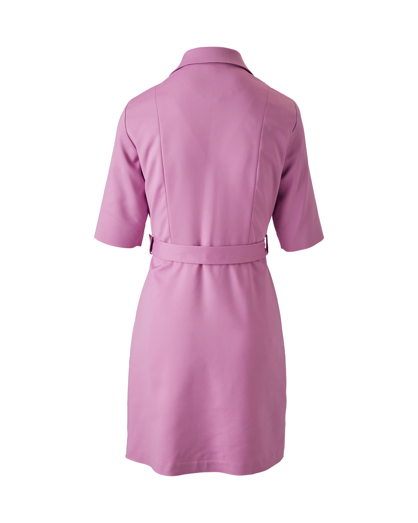 Modern Collared Zip Up Belted Dress Orchid | Boston Proper