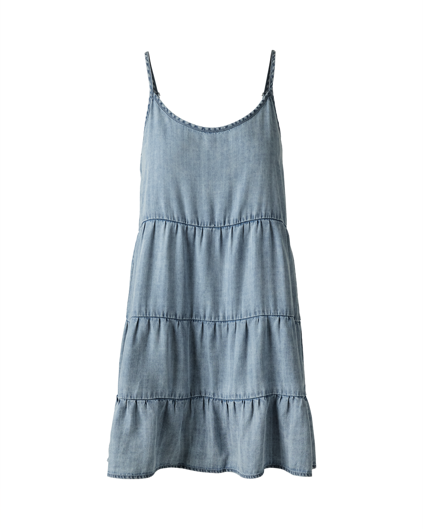 boston proper denim dress Three Quarter Sleeve Belted Denim Shirt Dress Medium Wash