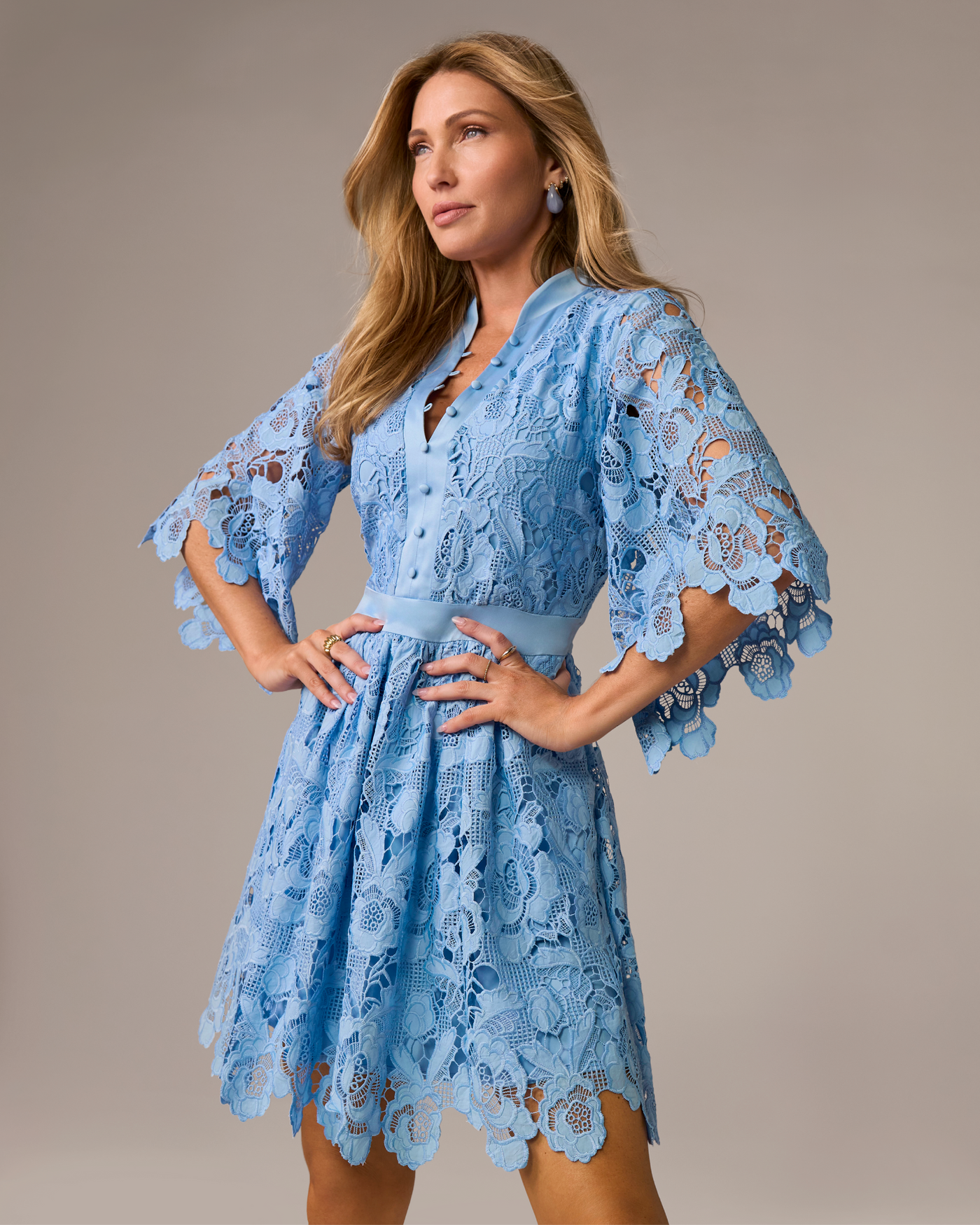 eyelet blue dress Blue Eyelet Mini Dress – Love Shop Blush
