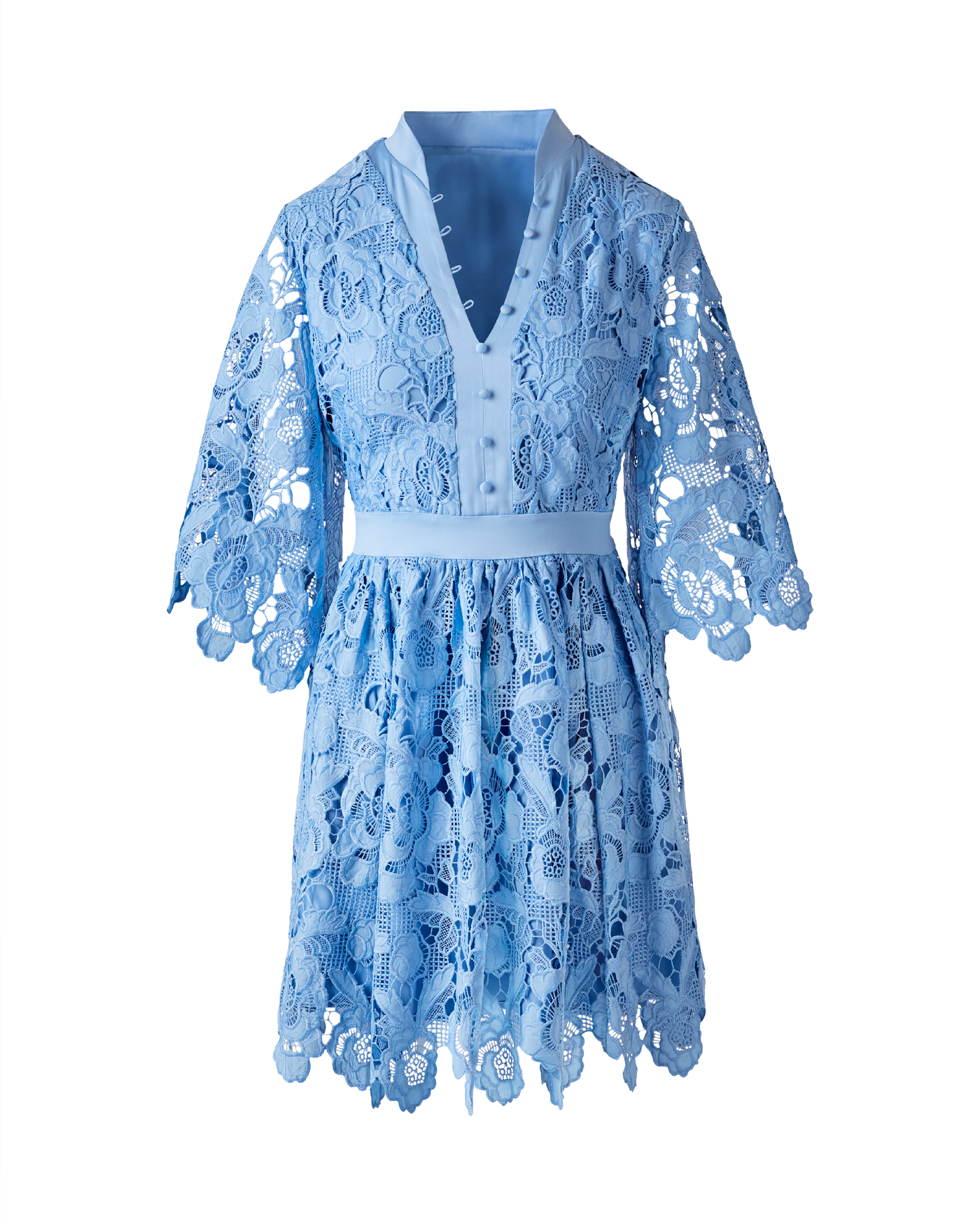 Button Up Eyelet Lace Dress - Blue Bell | Boston Proper