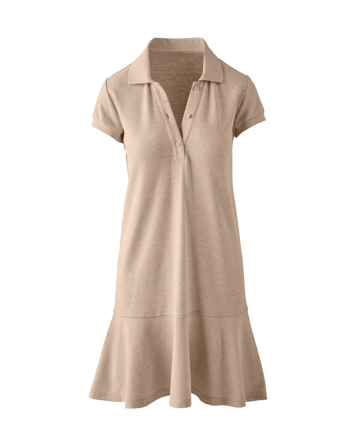 Pique Knit Shirt Dress - Heather Oatmeal | Boston Proper