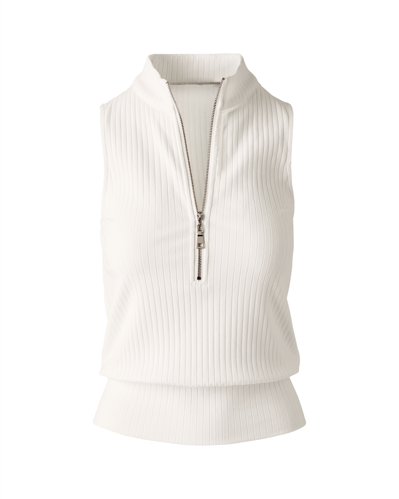 Sleeveless Zip Up Tank - Pure White | Boston Proper