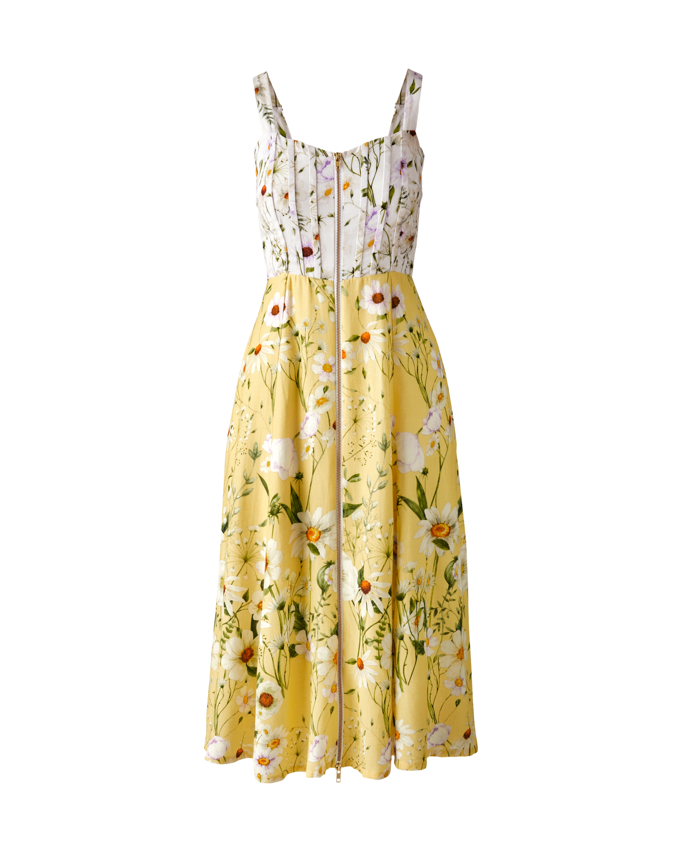 Print Zip Up Fit and Flare Midi Dress - Daisy Daze | Boston Proper