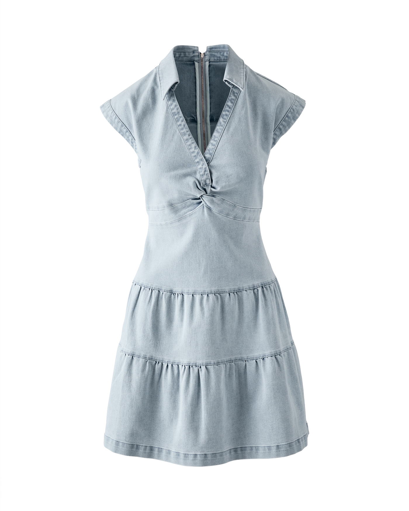 boston proper denim dress Tie Waist Denim Dress - Medium Wash