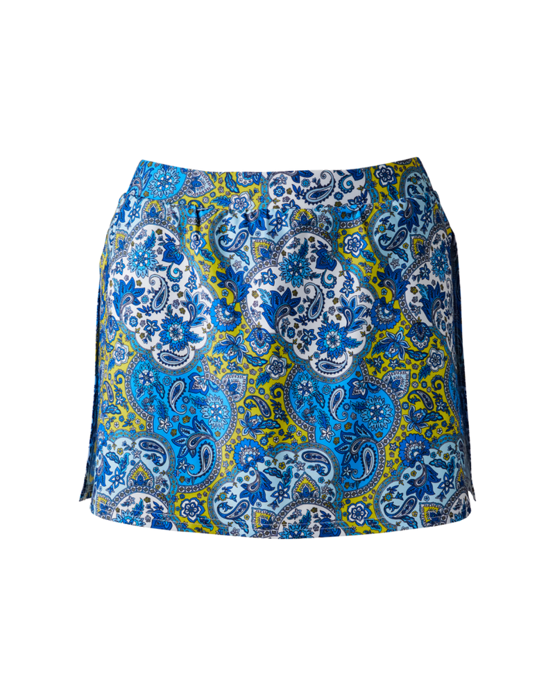 Pickletini Paisley Pop Racerback Performance Tank - Blue Paisley